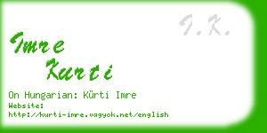 imre kurti business card